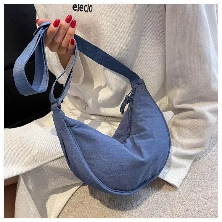 Casual Nylon Hobos Crossbody Bag for Women Designer Shoulder Bags Large Capacity Tote Lady Travel Shopper Bag Female Purses 2025 Oasis Select Blue