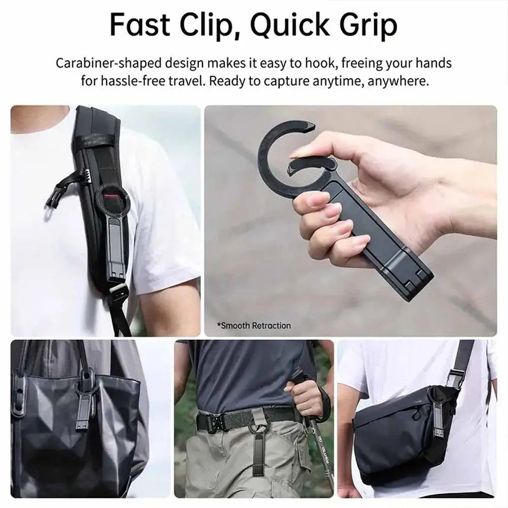 Magnetic Folding Phone Tripod Stand | Carabiner Ring iPhone Mount
