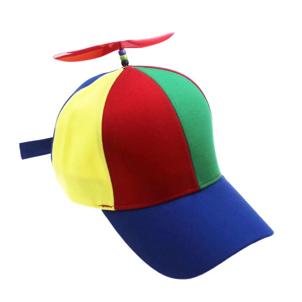 Casual Rainbow Baseball Cap Funny Helicopter Propeller Snapback Hat Bamboo Dragonfly Adventure Dad Hat Boys Girls Oasis Select Blue red 56-61cm
