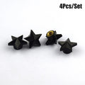 AQTQAQ 4Pcs/Set Tire Stem Valve Caps Universal Pentagram Shaped Wheel Tyre Air Valve Stem Caps Dust Covers Oasis Select Black