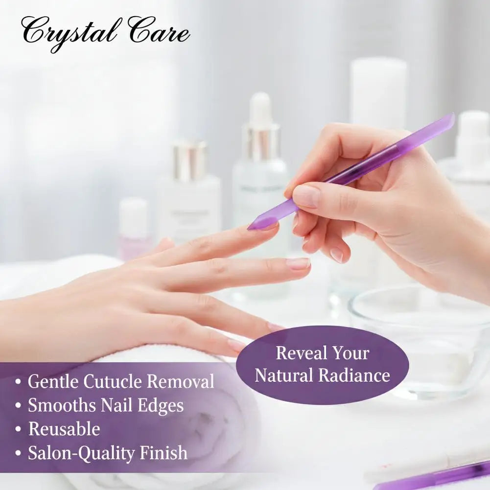 Crystal Cuticle Pusher Dual-Ended Manicure Stick Cuticle Remover Tool Cuticle Pusher Glass File Reusable Cuticle Stick for Nails Oasis Select