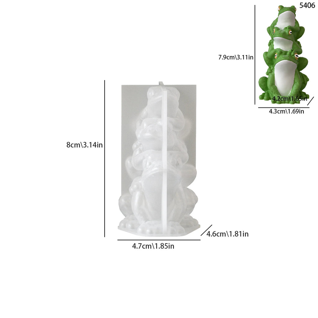 Easter Candle Silicone Mold Stacked Three Frogs And Two Frogs Candle Ornaments Plaster Mold Oasis Select A