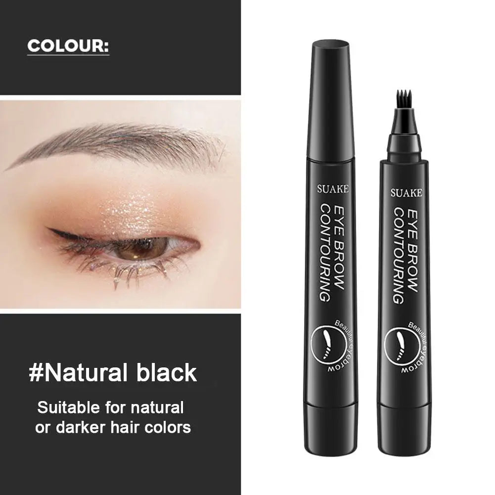 4-Tip Microblading Liquid Eyebrow Pencil – Waterproof, Long Lasting