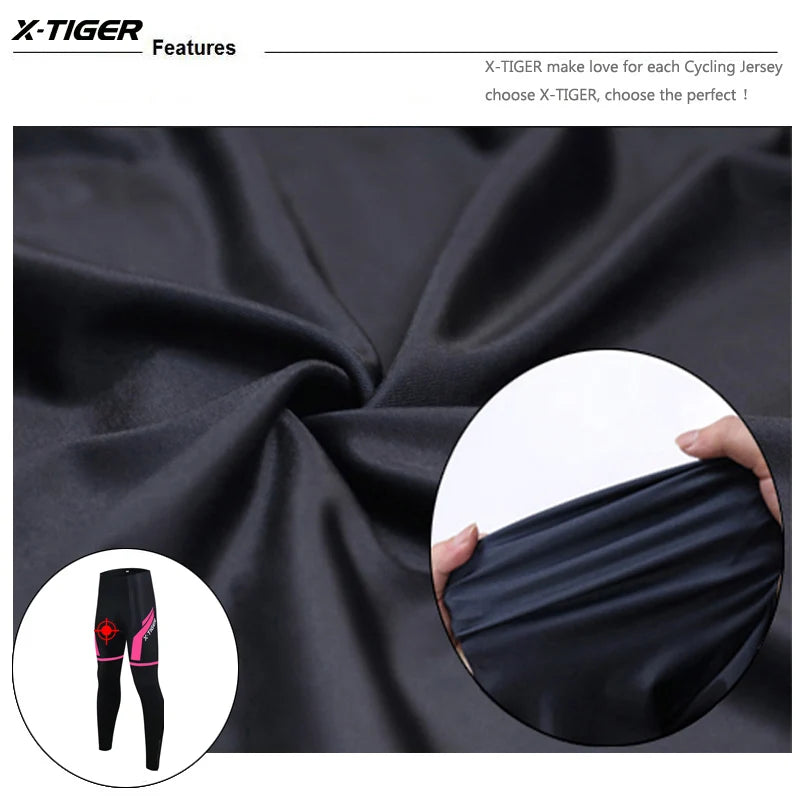 X-Tiger Pro Women's Shockproof Cycling Pants Winter Warm MTB Mountain Bicycle Cycling Tights Ciclismo Pantalones Oasis Select