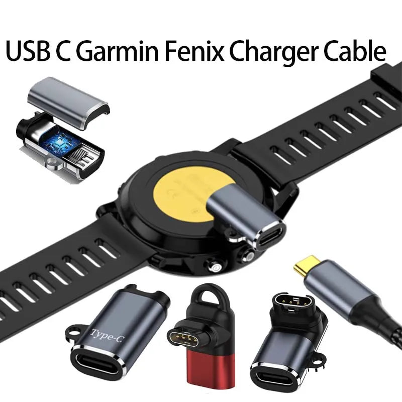 Type-C Charger Adapter for Garmin Fenix 7 8 Forerunner Instinct Smartwatch Charger Adapter Oasis Select