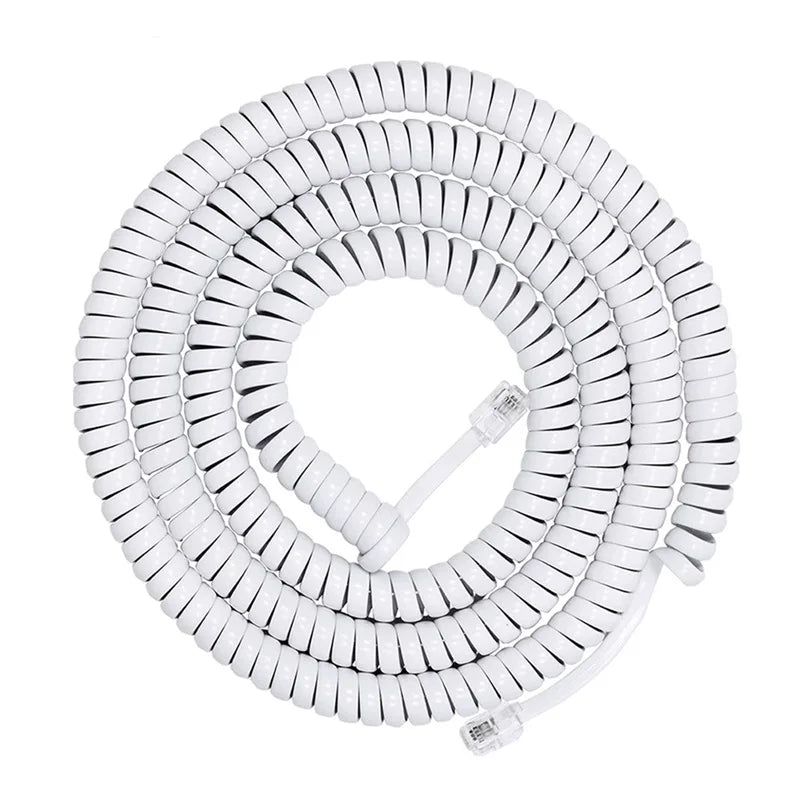 0.5-3m Phone Cord Landline Uncoiled Coiled Landline Telephone Handset RJ11 RJ9 Cord Line Cable RJ9 4P4C Telephone Cable Oasis Select White 0.5-3m