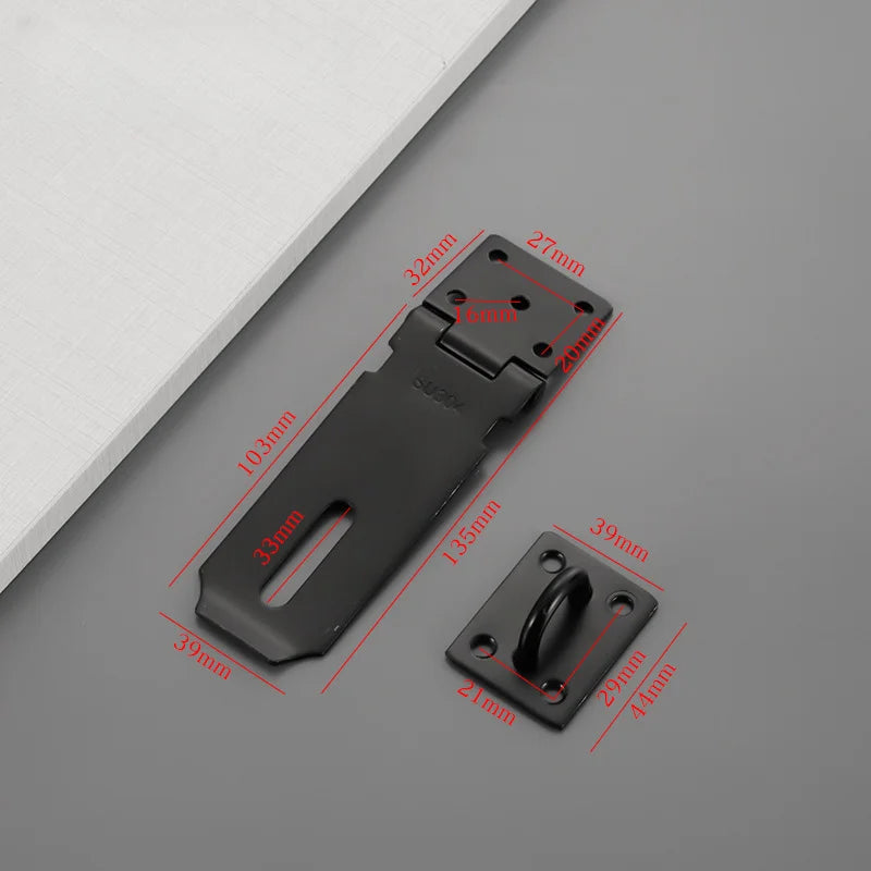 Shed Door Lock Black Padlock Lock Folding Buckle Lock Silver For Security Enhancement Residential Properties Garden Sheds Oasis Select Black-4in