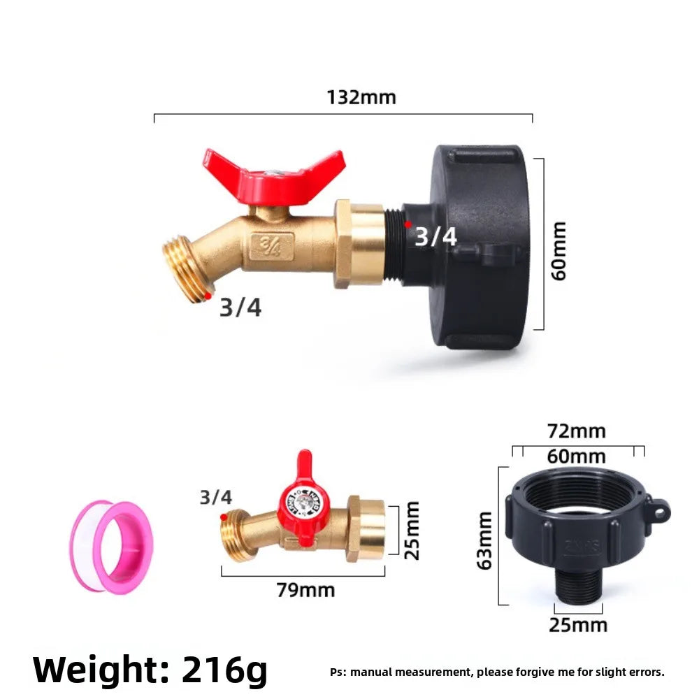 NPS 3/4Thread IBC Tank Faucet Adapter Nipple Garden Hose Quick Connect Alloy Tank Valve Oasis Select A