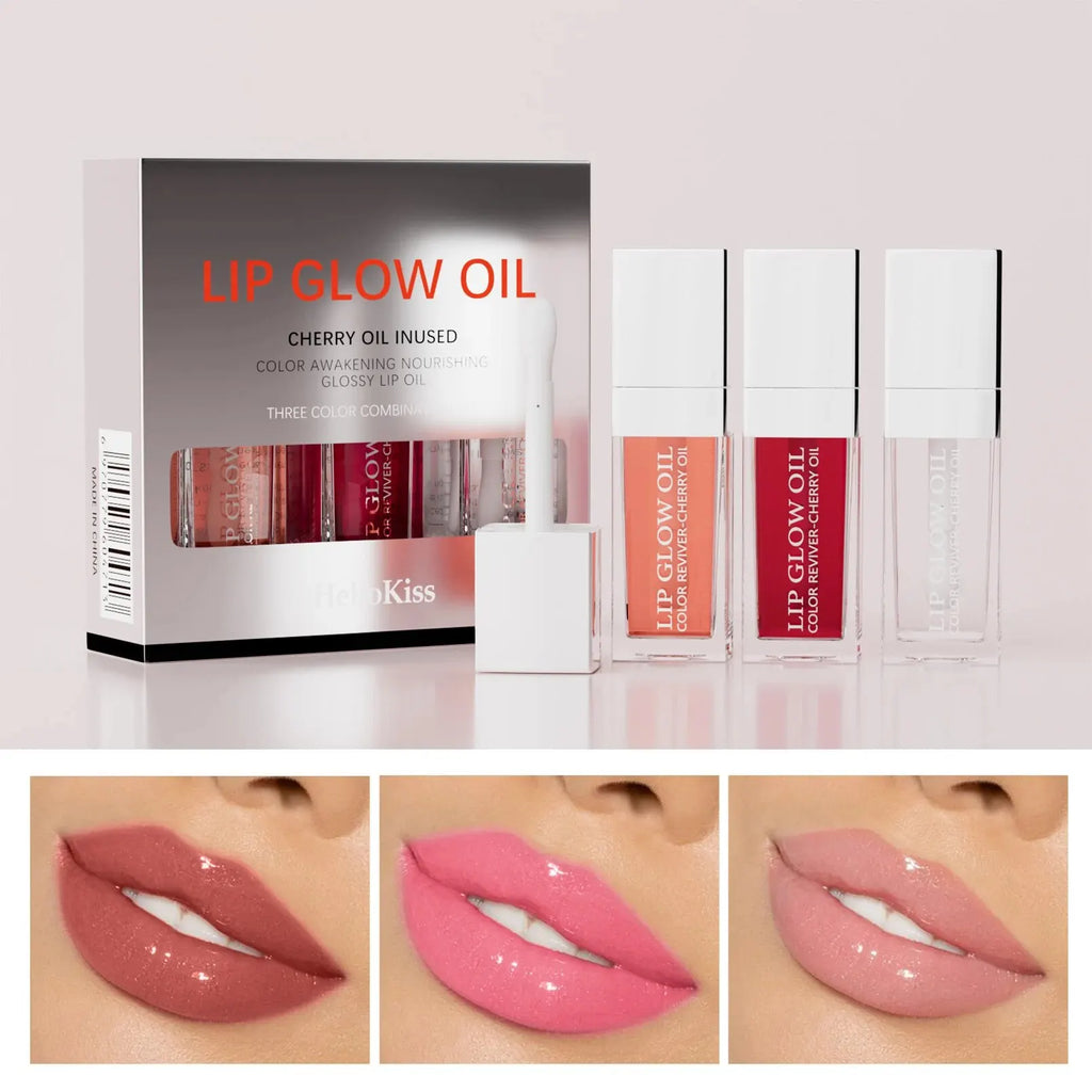 Hello Kiss Crystal Jelly Lip Oil Set – Tinted Plumping Gloss