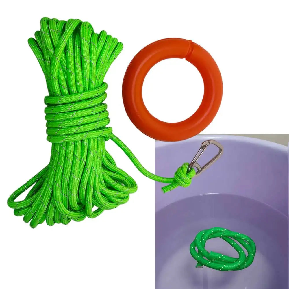Water Rescue Rope Reflective Floating Line with 304 SS Hook Boat Kayak Pool Emergency High Visibility Lifeguard SafetyThrow Rope Oasis Select