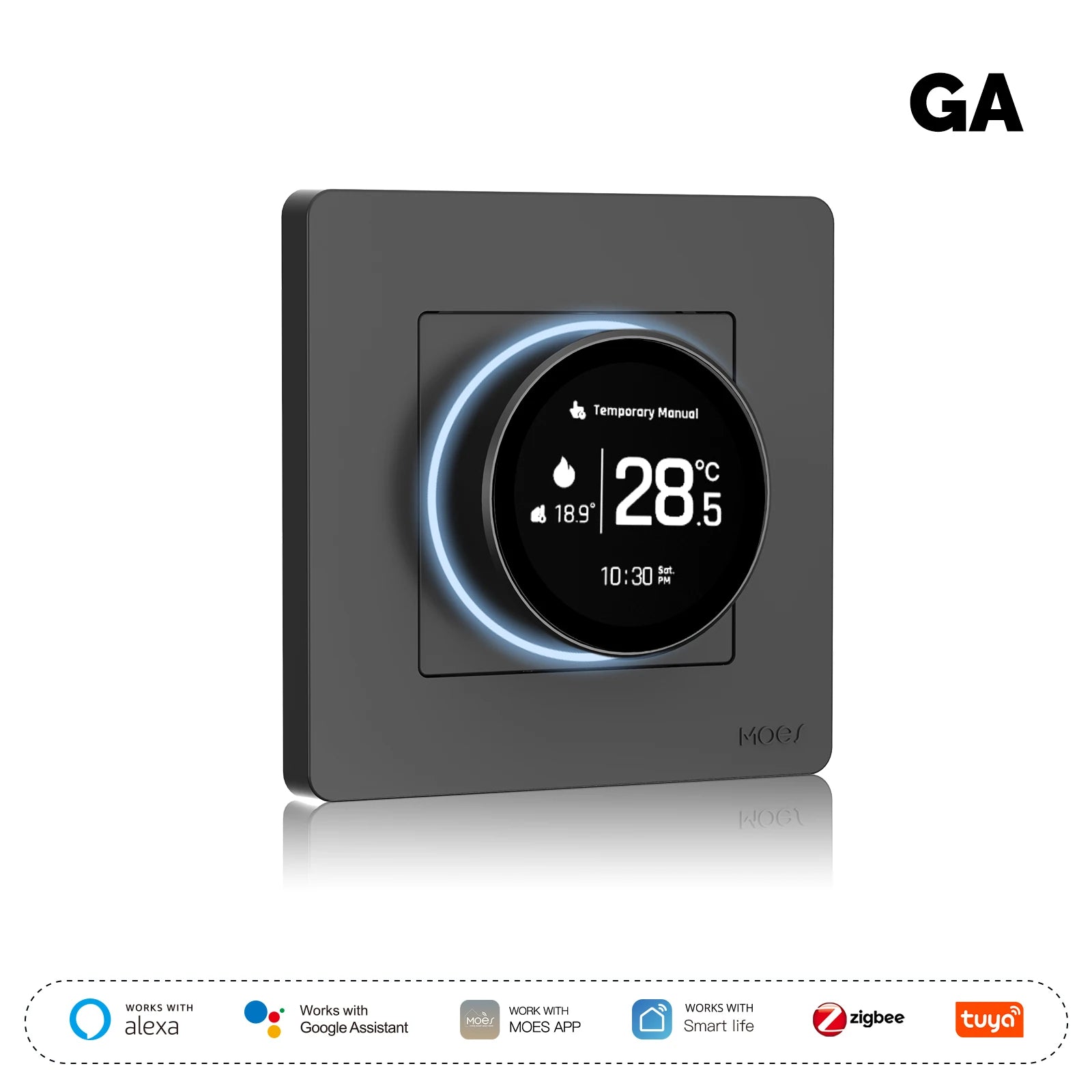 Smart Knob Thermostat For Zigbee Temperature Controller Star Ring Series App Remote Timed Energy-saving Intelligent Switch Oasis Select GC-White