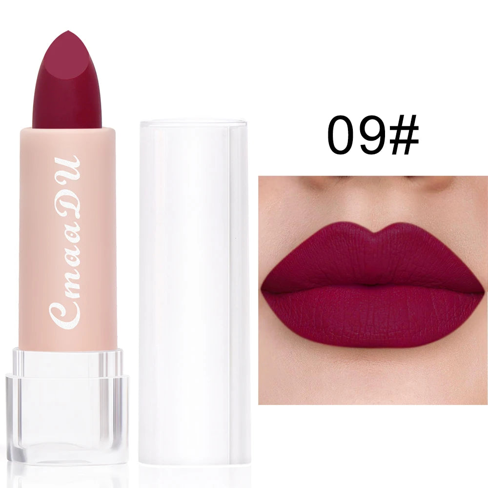 1 Pcs Velvet Matte Lipstick Long-Lasting Non-Stick Cup Waterproof Moisturizing Lip Gloss Fashion Classic Shades For Daily & Date Oasis Select 09