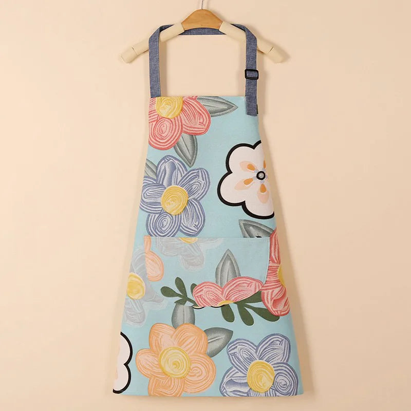 1PC Aprons Fashion Cotton Fabric Waterproof Thickened Dirt Resistant Kitchen Apron and Home Work Clothes Gardening Work Clothing Oasis Select