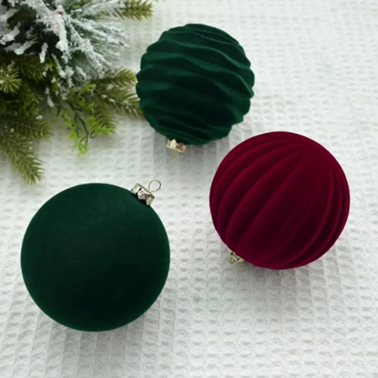 Christmas Ball Ornaments 12 Pieces Christmas Tree Ornaments 3.1 Inch Flocked Ball Decorative Pendant for Holiday Party Home Oasis Select