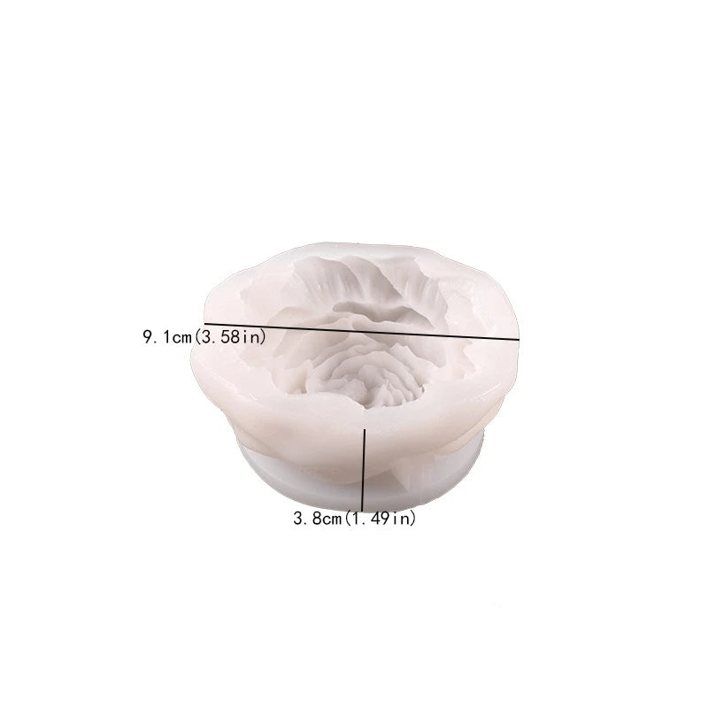 3D Peony Silicone Candle Mold DIY Handmade Flower Aromatherapy Plaster Resin Soap Making Supplies Cake Baking Mold Home Decor Oasis Select Large