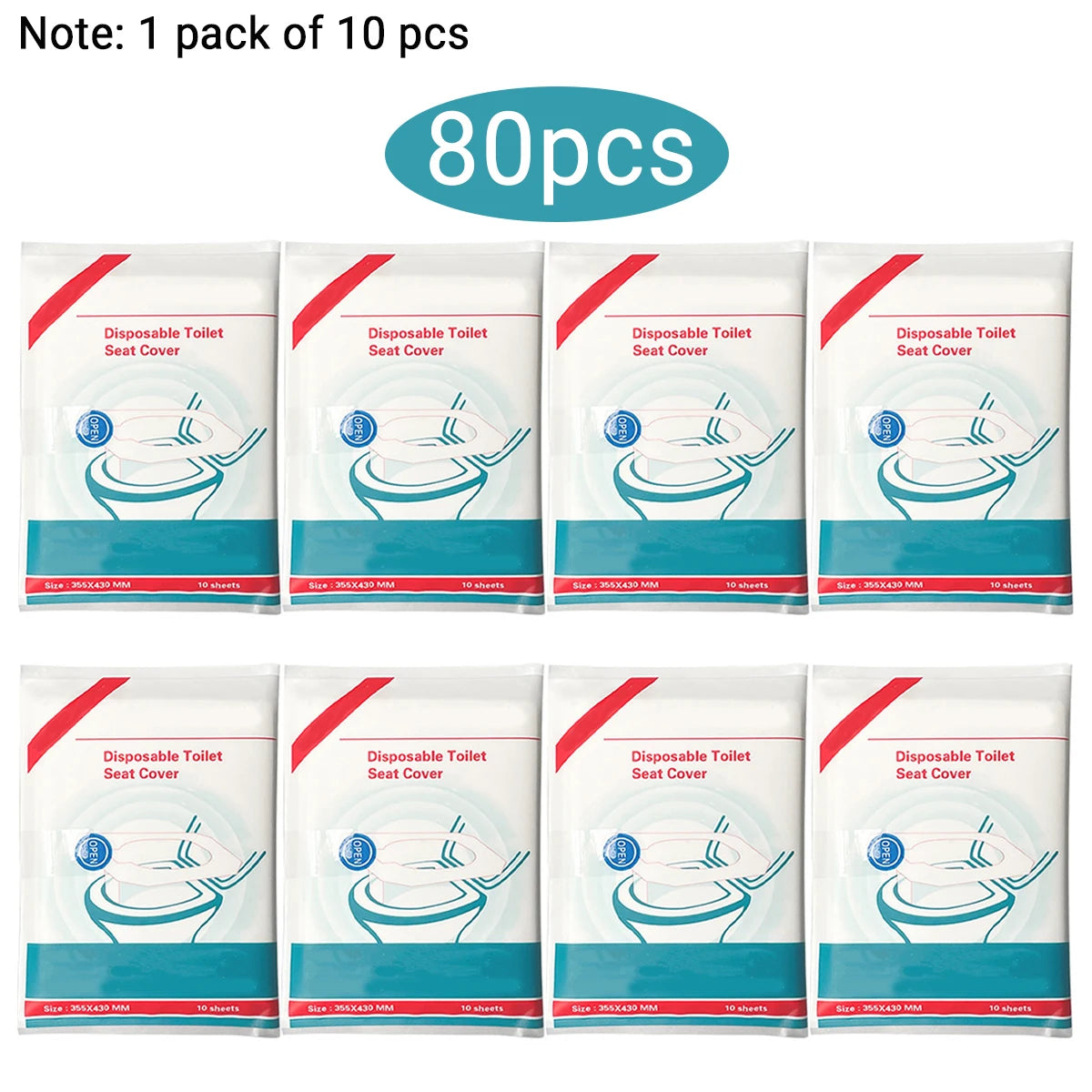 80/50/20pcs Disposable Toilet Seat, Public Restroom, Toilet Paper for Airplane & Camping Splash Proof, Adult Toilet Essentials Oasis Select 80pcs