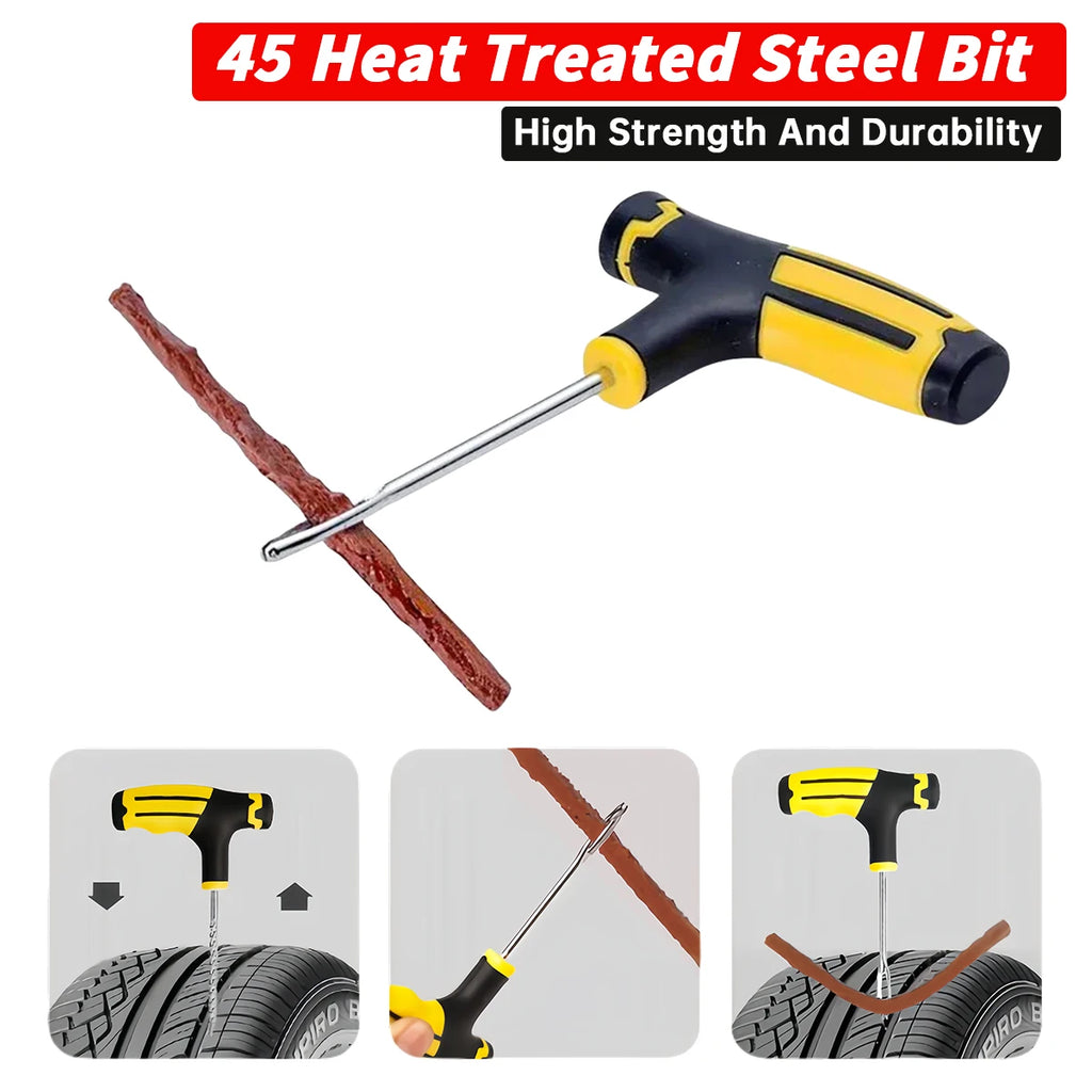 Car Tire Repair Kit Puncture Plug Tools Tyre Puncture Emergency for Universal Tire Strips Stiring Glue Repair Tool Kit Oasis Select