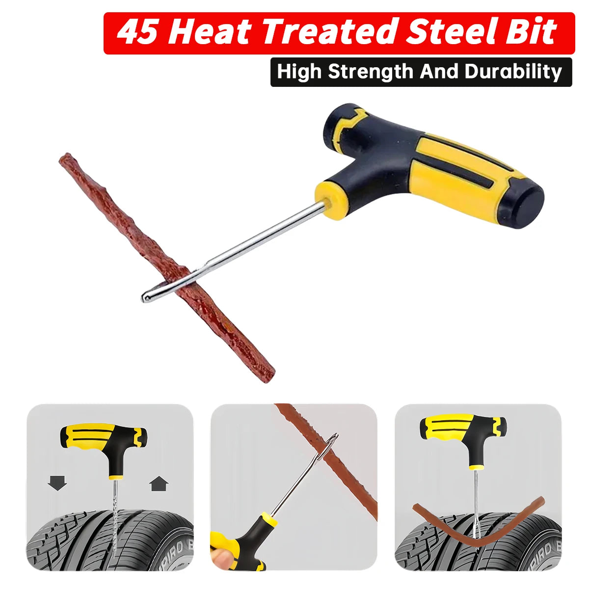 Car Tire Repair Kit Puncture Plug Tools Tyre Puncture Emergency for Universal Tire Strips Stiring Glue Repair Tool Kit Oasis Select