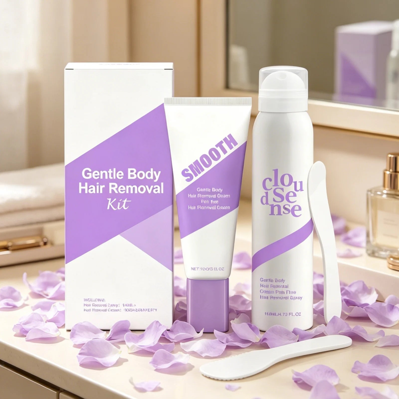 Gentle Body Hair Removal Cream Kit – Moisturizing & Soothing Hair Removal Cream Oasis Select