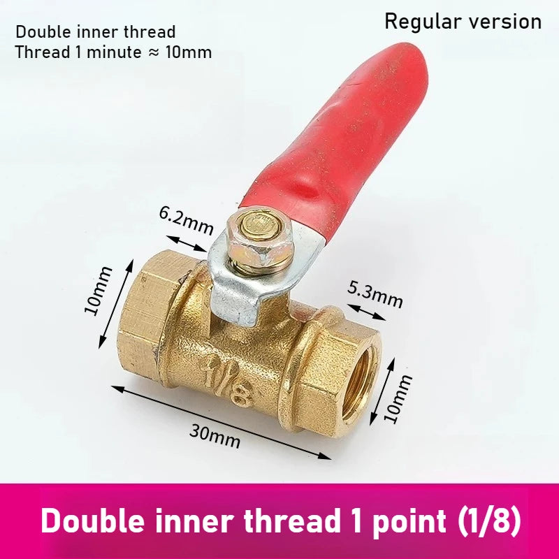 Pneumatic Copper Ball Valve Baota Red Handle Small Switch 1 3 4 Point 1/4 Vent Pipe Ball Valve Oasis Select Double inside 1 1PCS