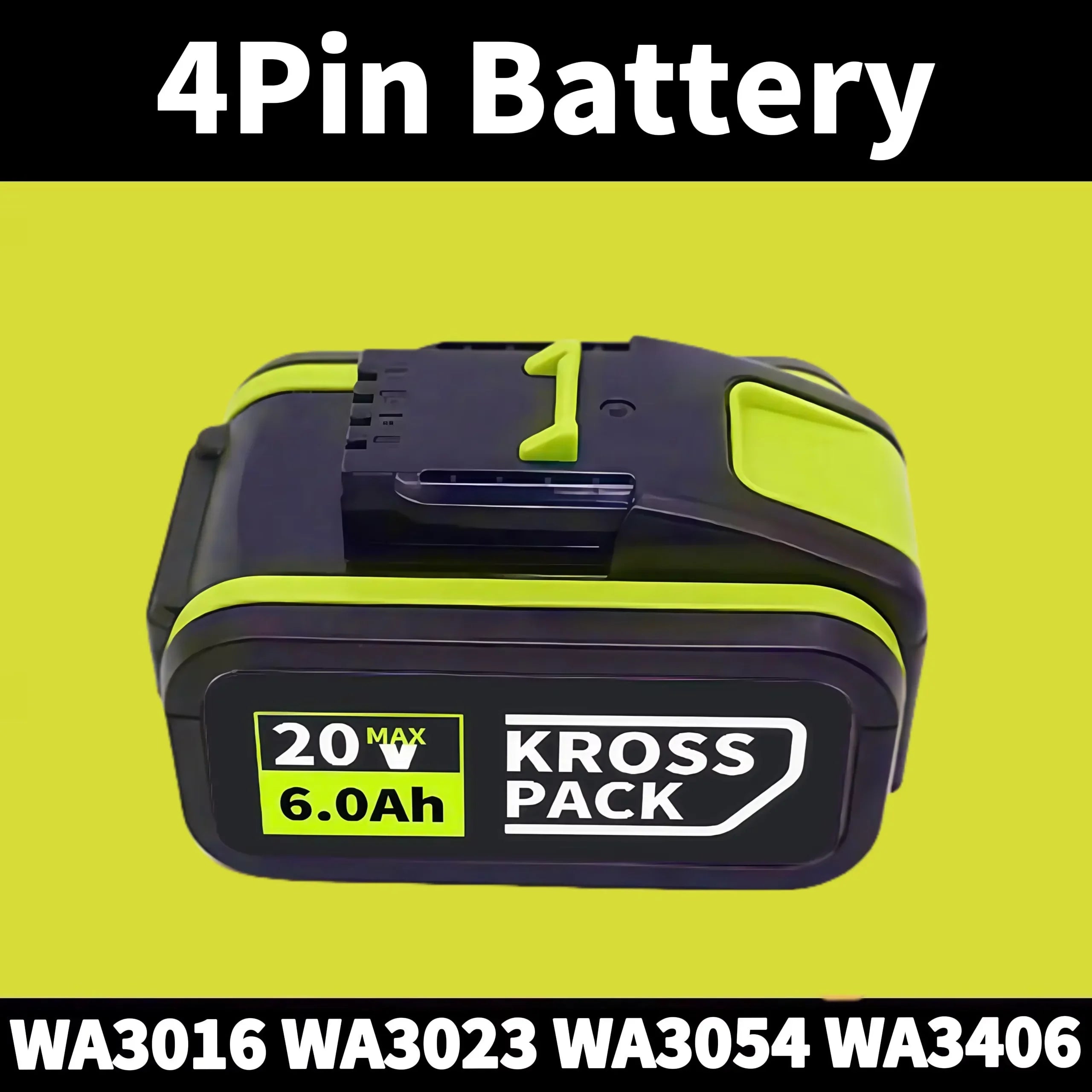 For 20V WORX Replacement Lithium-ion Battery 6000/8000mAh for WA3551 WA3551.1 WA3553 WA3641 WX373 Rechargeable Battery Tool Oasis Select B-4Pin-6.0Ah-1pcs