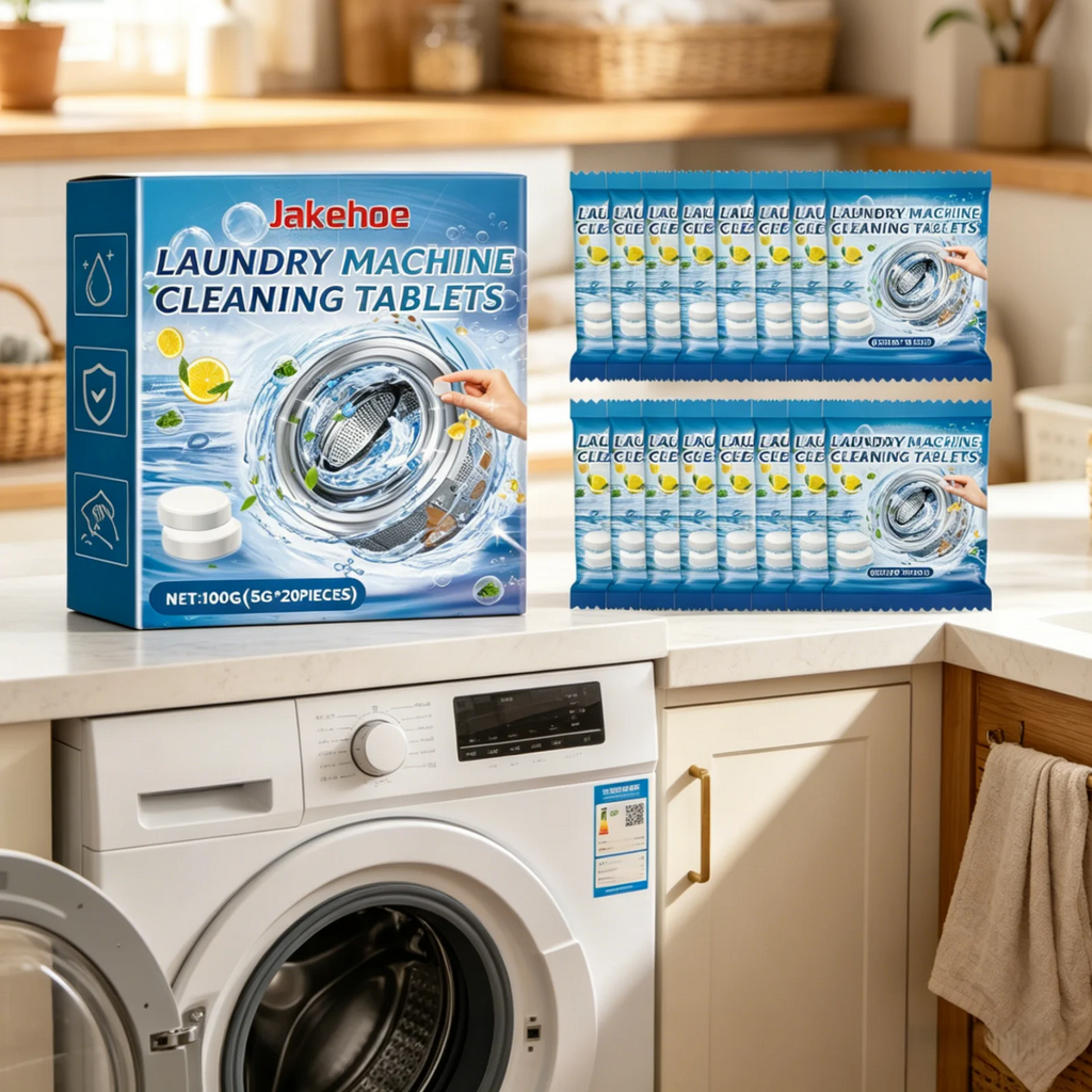 Jakehoe Laundry Machine Cleaning Tablets Deep Cleaning Remove Odor Long Lasting Effect Washing Machine Cleaner Tablets 20 Pieces Oasis Select