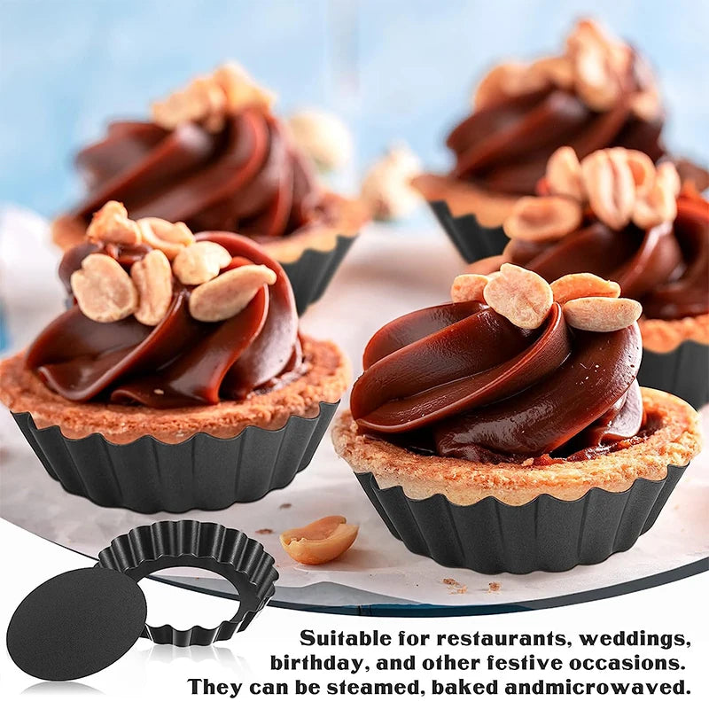 Mini Tart Pans 8cm – Non-Stick Carbon Steel Egg Tart Mold Set Mini Tart Molds Oasis Select
