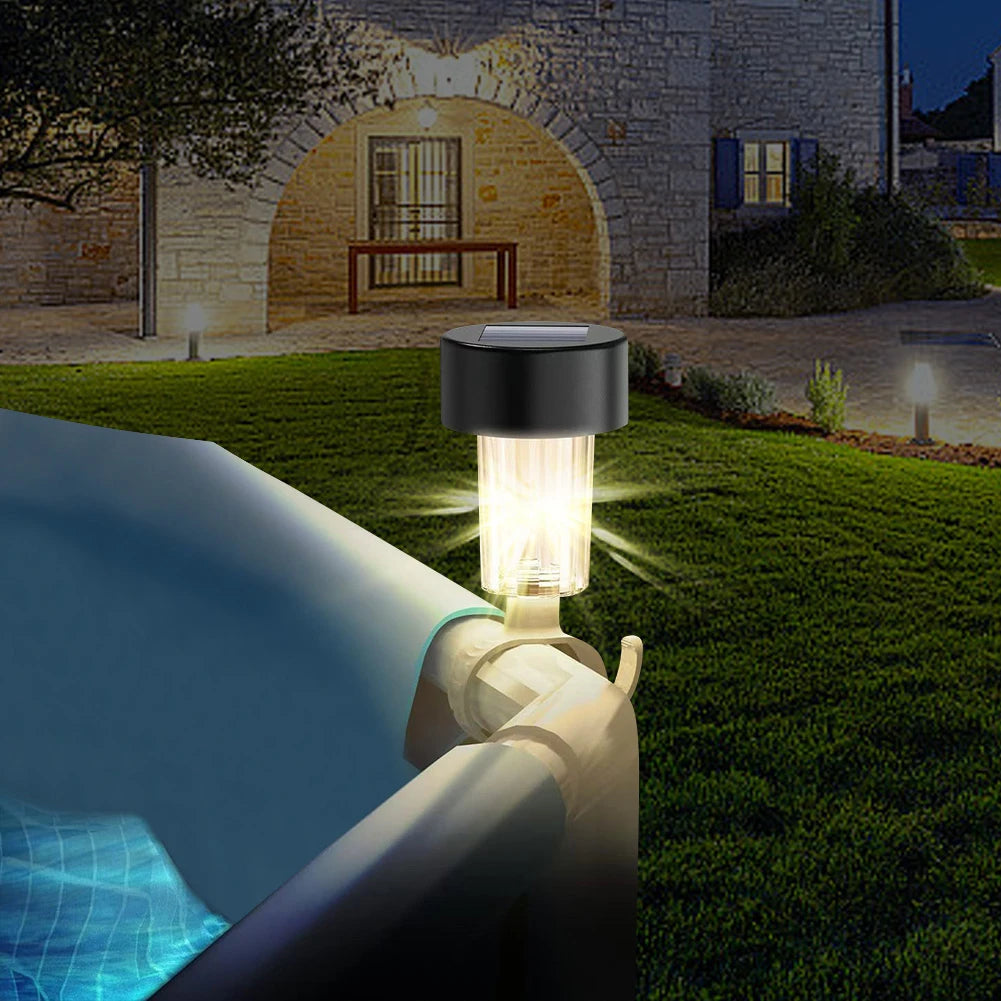 6-Pack Solar Pool Fence Lights IP44 Waterproof LED Outdoor Decor Solar Outdoor Lights Oasis Select