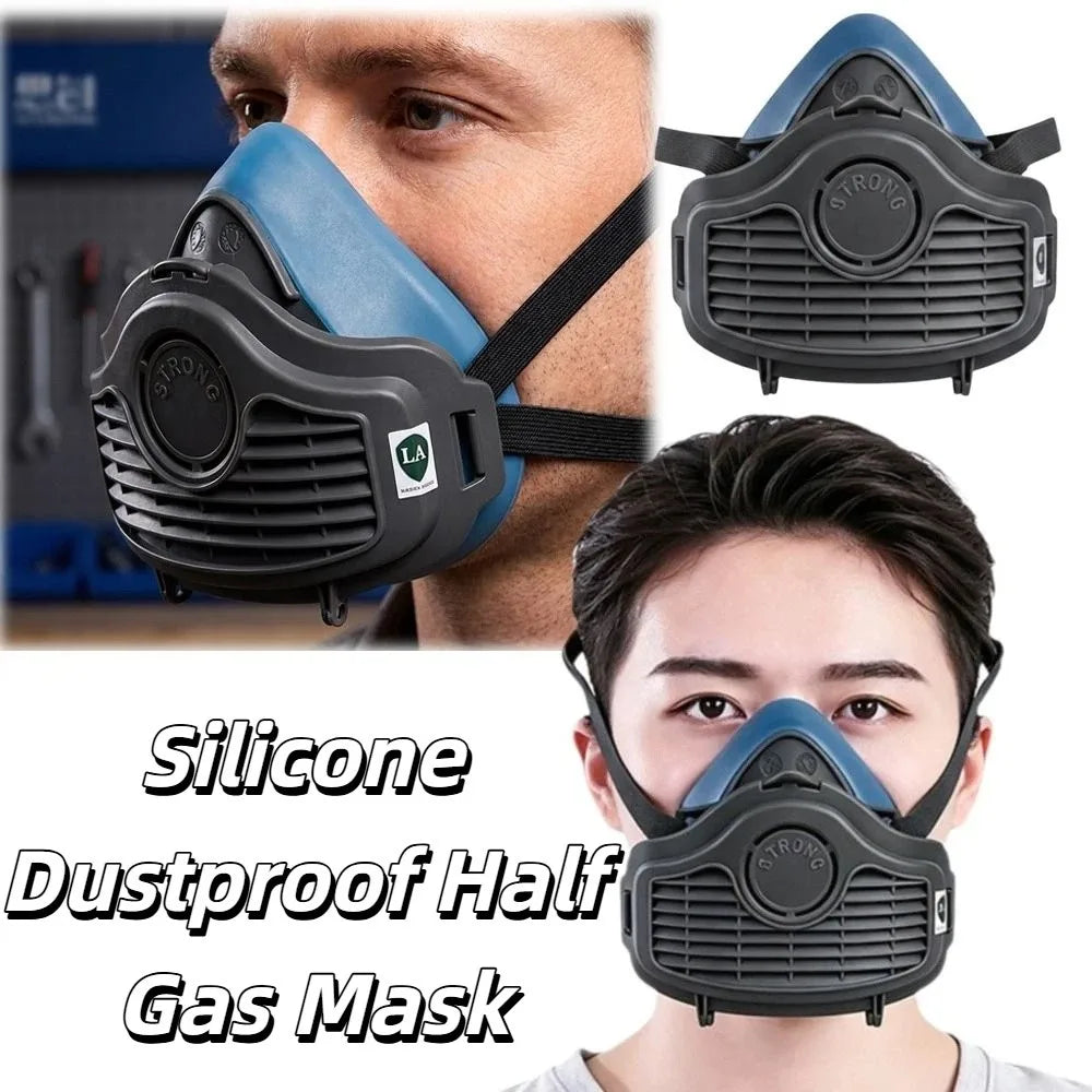 Silicone Material Silicone Dustproof Half Gas Mask Replaceable Filter Self-Priming Filter Dust Face Mask Protective Safety Oasis Select