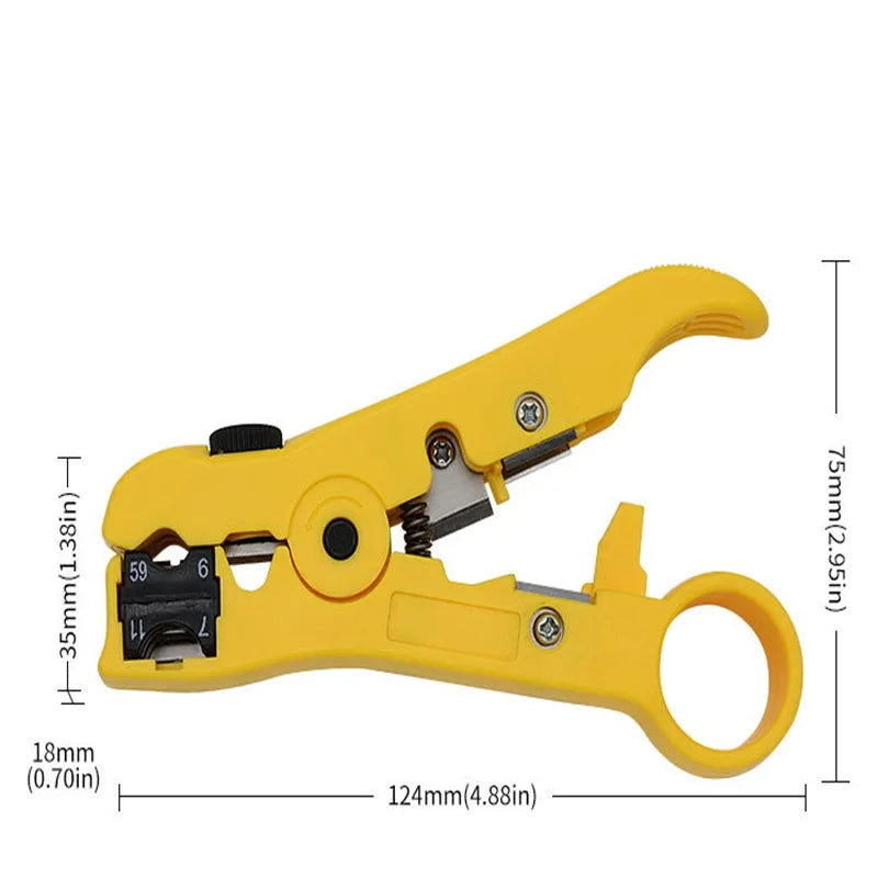 Multi-functional Electric Cable Pliers Stripping Knife Wire Cutter Stripper Tool for UTP STP RG59 RG6 RG7 RG11 Coaxial Cable Oasis Select