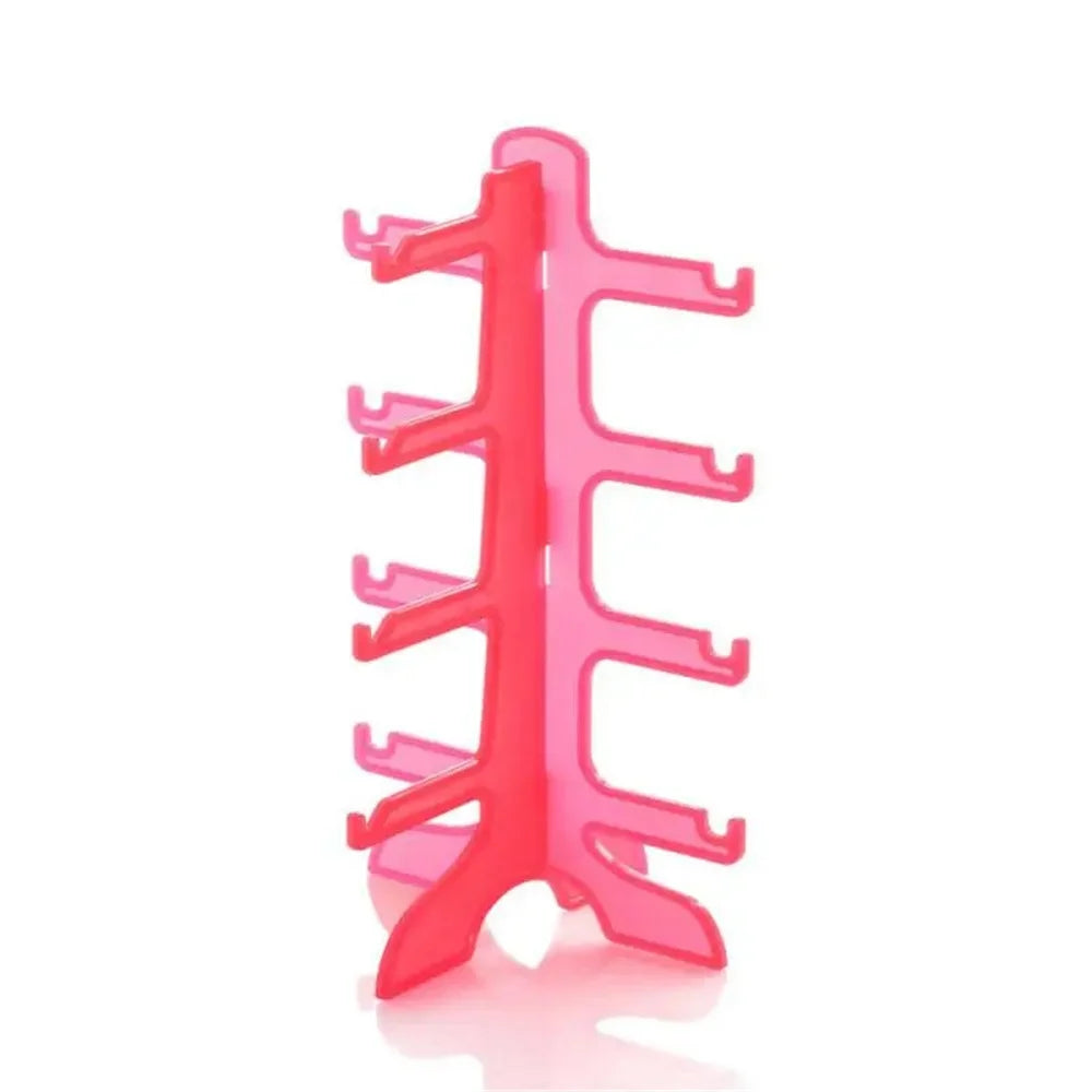 4 Layers Plastic Sunglasses Show Rack Holders Display Stand Storage Holder Glasses Shelf Home Organizer Space Saving Shelf Oasis Select Red