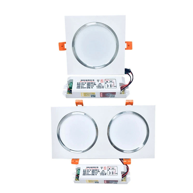 One Light Single Square Shape 90Mins 180Mins Indoor Light 3W 5W 7W 9W 12W 15W 18W Emergency Downlight Anti-Fire Safety Light Oasis Select