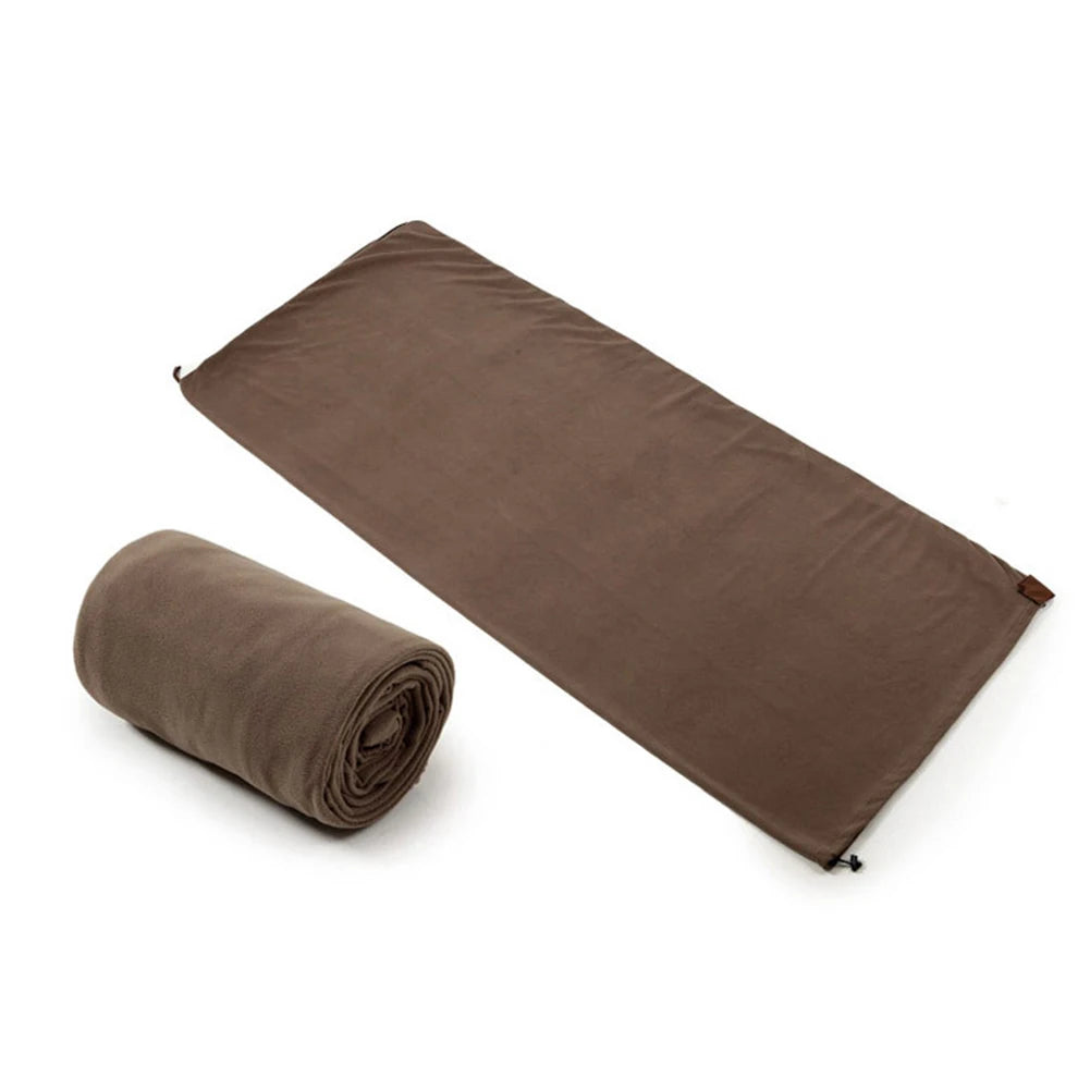 Camping Sleeping Bags Liner Portable Ultralight Fleece Sleeping Bag Warm Liner Camp Tent Bed Mat For Backpacking Camp Supplies Oasis Select Brown