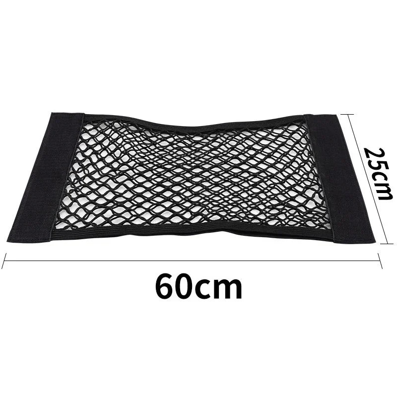 Car Storage Net Stretchable Mesh Pocket Net Magic Elastic Sticker Universal Rear Mesh Trunk Seat Bag Pocket Cage Auto Organizer Oasis Select 60 x 25cm