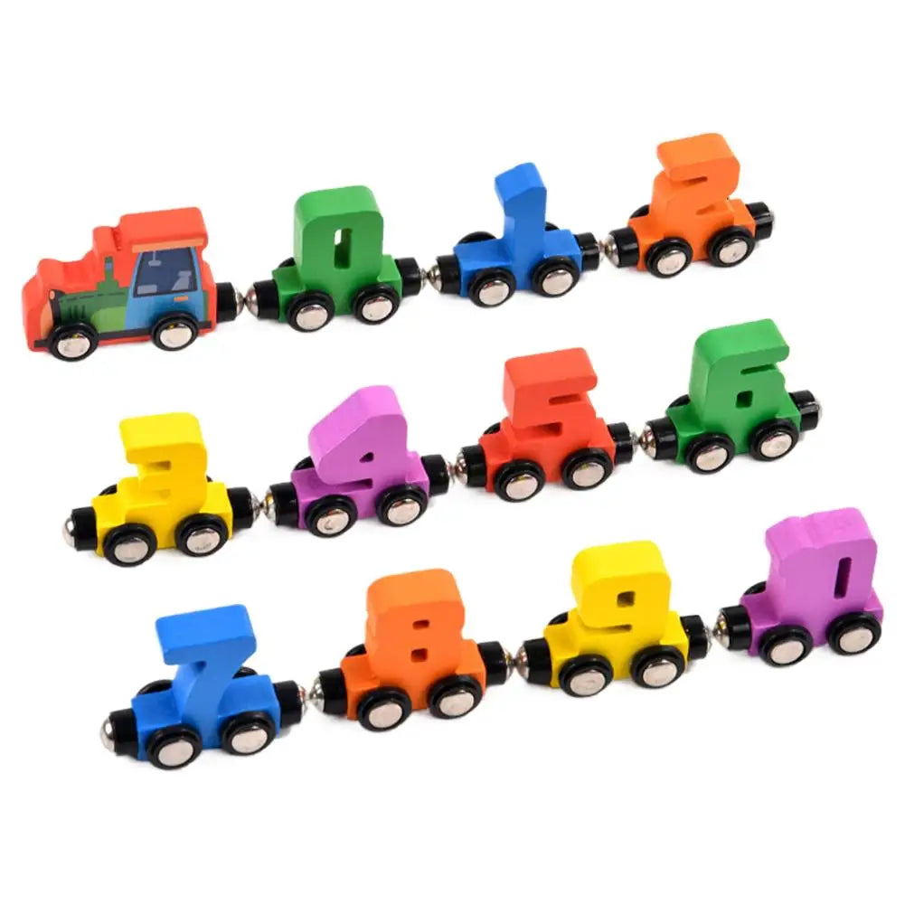 Train Set Magnetic Digital Train Puzzle Wooden Number Trains Learning Activities Educational Digital Train Toys Kids Gifts Oasis Select B
