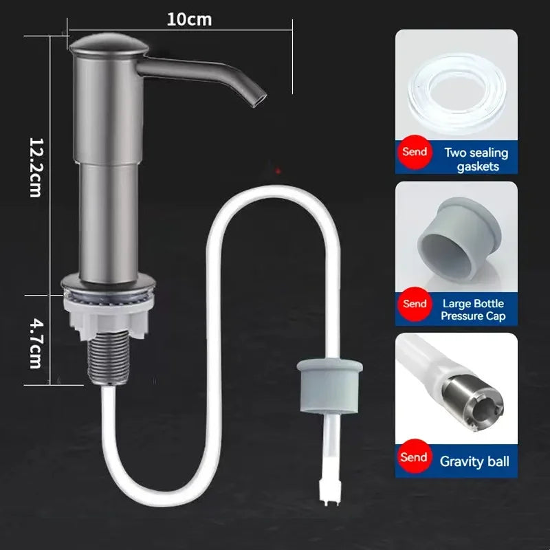 Kitchen Sink Soap Dispenser Detergent Soap Extender Detergent Presser for Detergent and Hand Soap Kitchen Accessories Oasis Select Grey