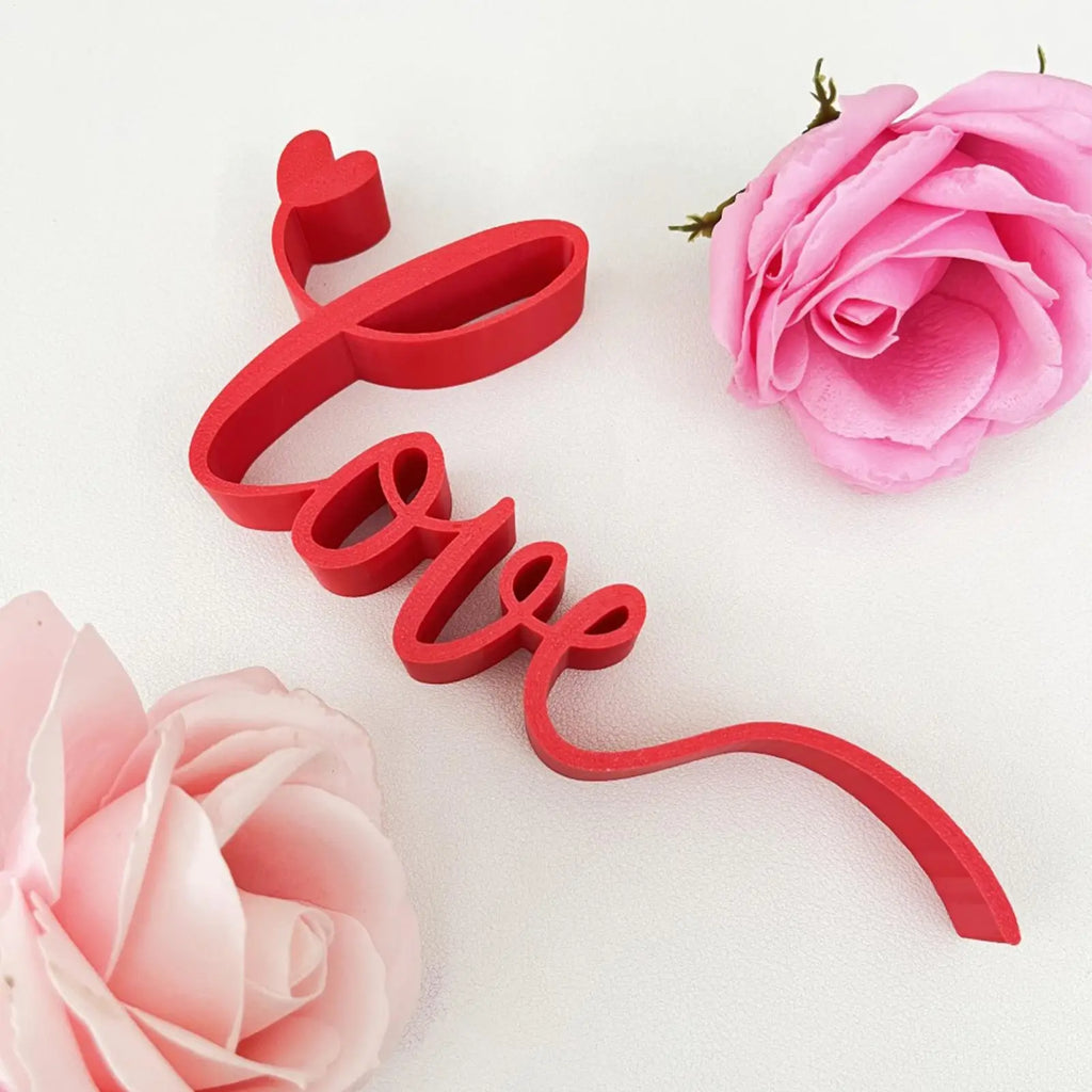 Red LOVE Letters Table Ornaments Happy Valentines Day Atmosphere Decor Wedding Proposal Props Love Gift Tabletop home Decor Oasis Select