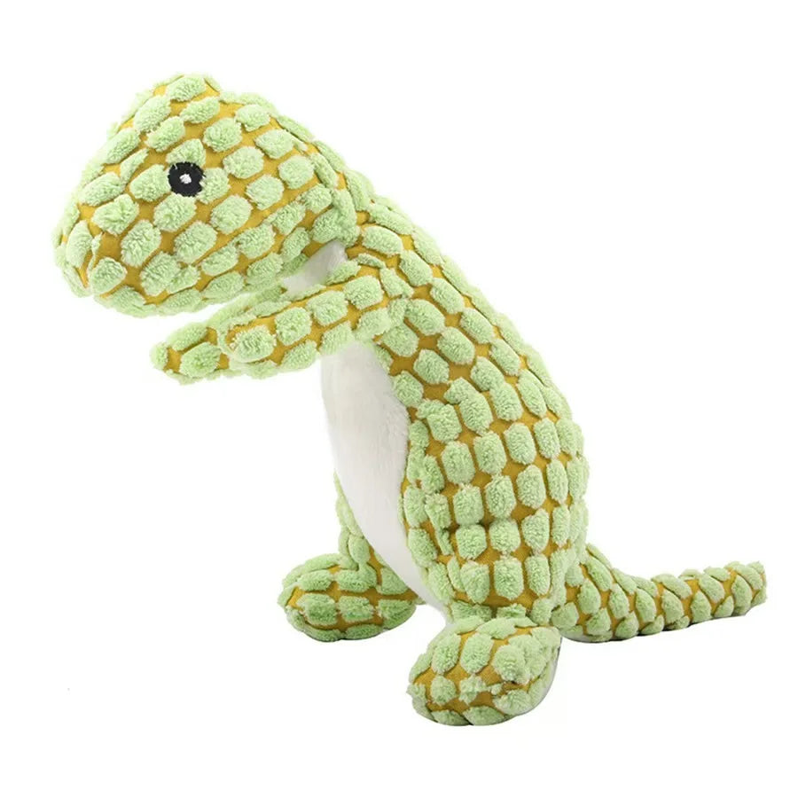 Bite-Resistant Yellow Quack Duck Plush Pet Toy | Baby-Like Sound & Teeth Grinding Design for Dogs & Cats Dog Toys Oasis Select Green Dinosaur