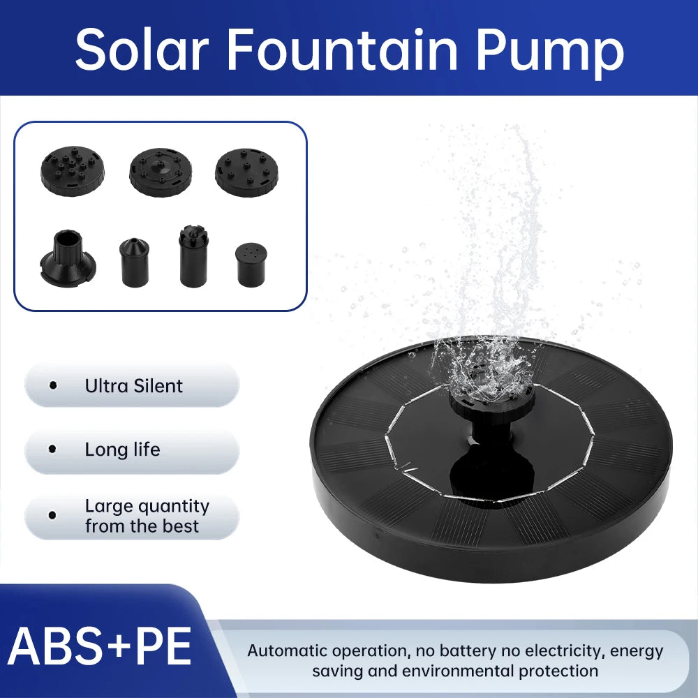 Solar Fountain Pump 150L/h DIY Fountain Pump Floating Solar Panel Bird Baths Water Fountain For Garden Outdoor Water Pool Decor Oasis Select