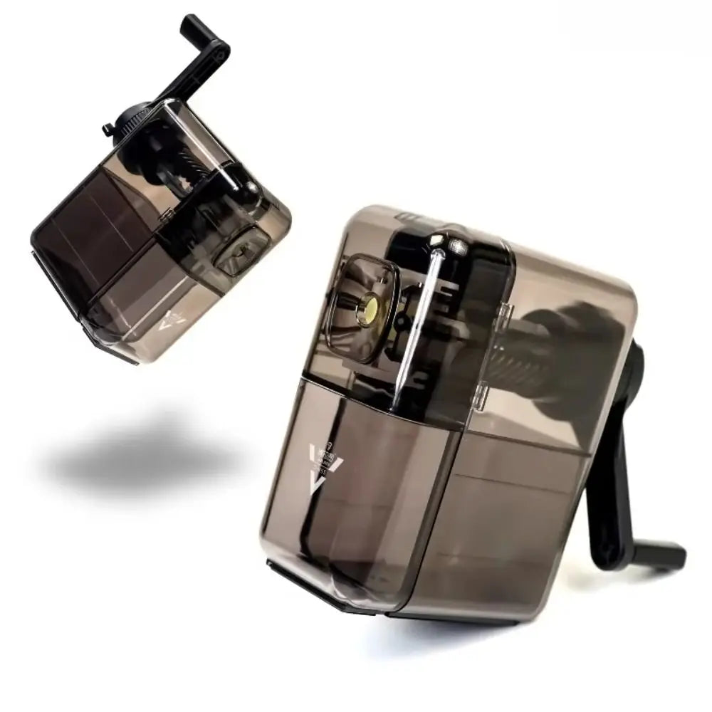 Manual Hand Crank Pencil Sharpener Transparent/Black for Children Artists Art Special Student Creative Office School Stationery Oasis Select