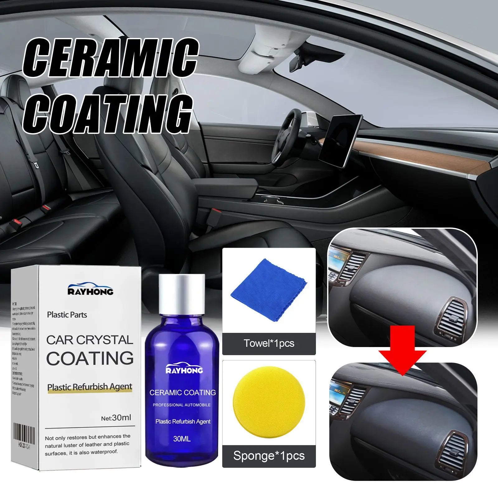 Car Ceramic Coating Plastic Refurbish Agent Plastic Refurbishment Parts Refurbish Leather Restorer Interior Detailer Restoration Oasis Select