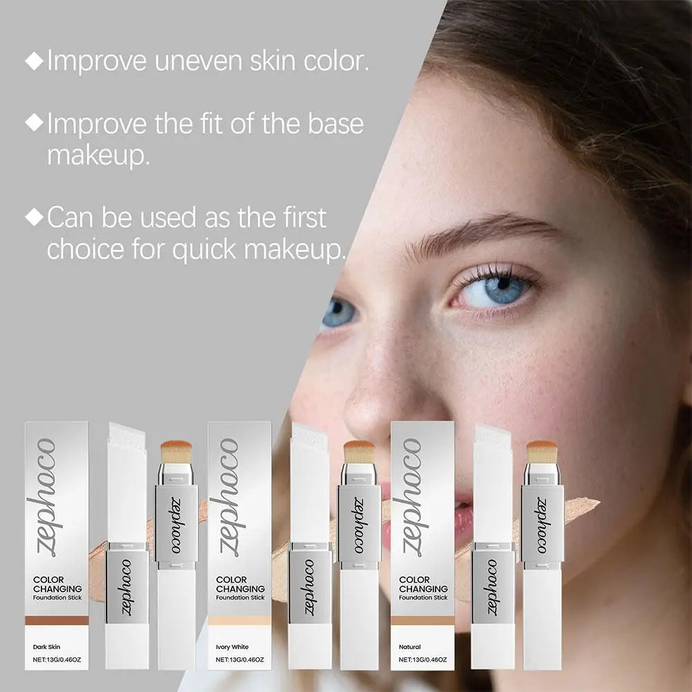 2-in-1 Color-Changing Foundation Stick – Matte & Moisturizing Foundation Stick Oasis Select