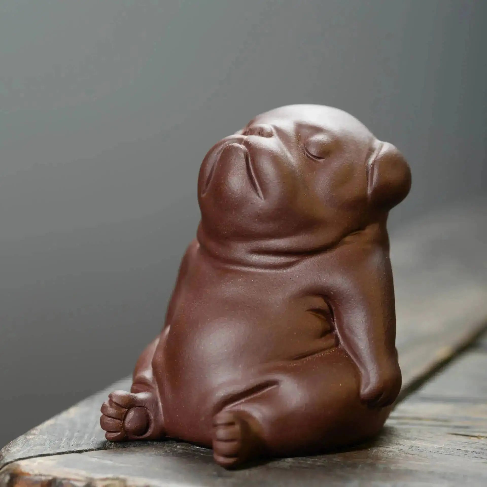 Zisha Tea Pet Dog Small Ornament Zodiac Lazy Dog Sculpture Tea Pet Accessories Craft Decoration Oasis Select