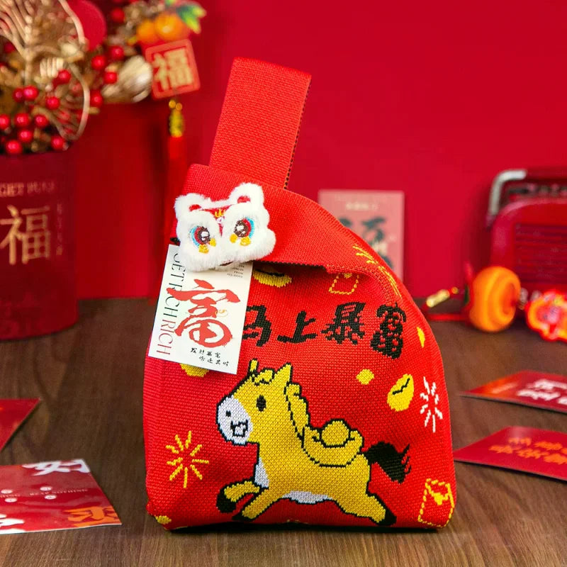 Year of the Horse Knitted Tote Bag | Reusable Gift Bag 2026