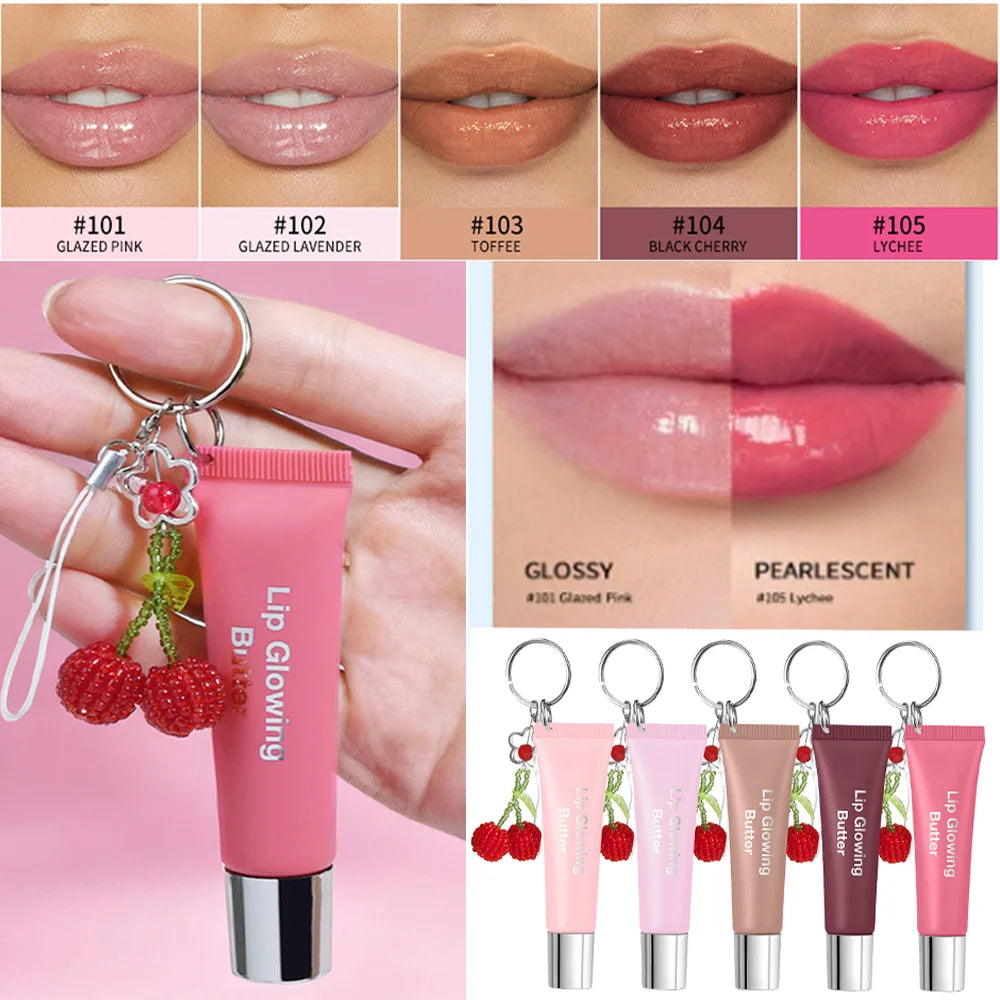 Lip Gloss Lip Keychain For Phone Bag Accessories Long Lasting Moisturizing Nourish Hydrating Lip Care Brown Pink Makeup Oasis Select