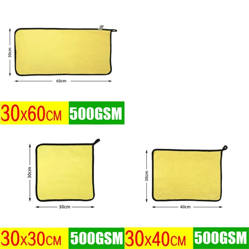 1/3Pcs Microfiber Cleaning Towel Car Cleaning Cloths Professional Detailing Car Drying Microfiber Towel Wash Towels Accessories Oasis Select 3pcs-mix