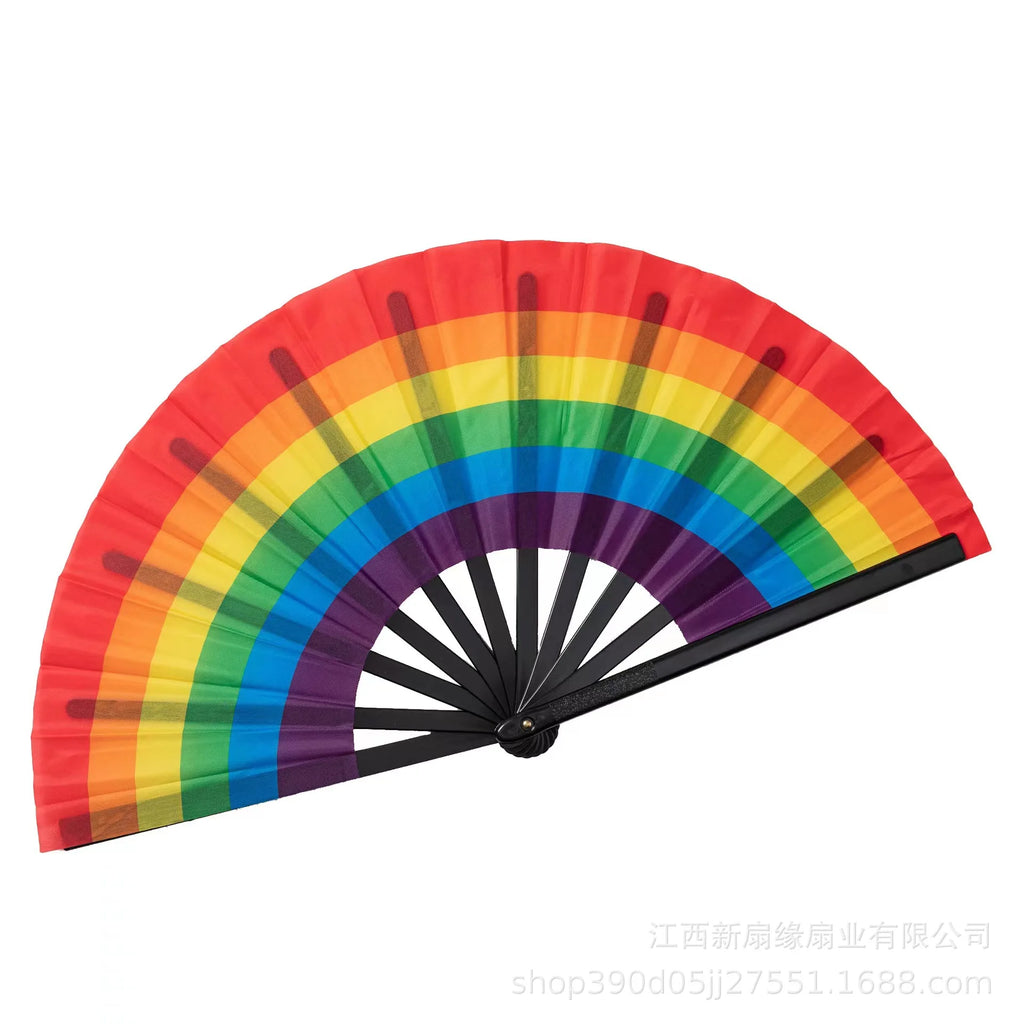 Rainbows Folding Fan Colourful Fan LGBTs Gay Pride Party Summer Cooling Fan Music Festival Women Men Props Lightweight Oasis Select