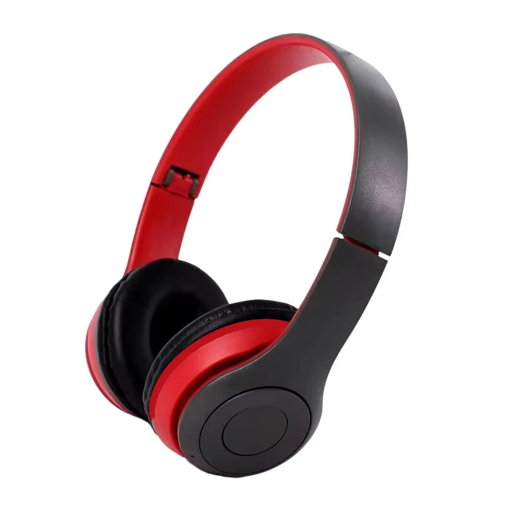 P47 Wireless Headphones Bluetooth 5.0 Earphones Foldable HIFI Stereo Bass for Music Gaming Kid Girl Earphone for Smartphone Oasis Select Red