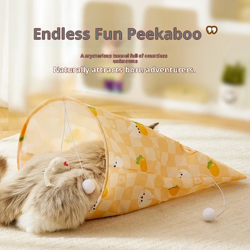 New Foldable Ring Paper Cat Tunnel Toy Cat Drill Pocket Rolling Earth Dragon Channel Toy Oasis Select