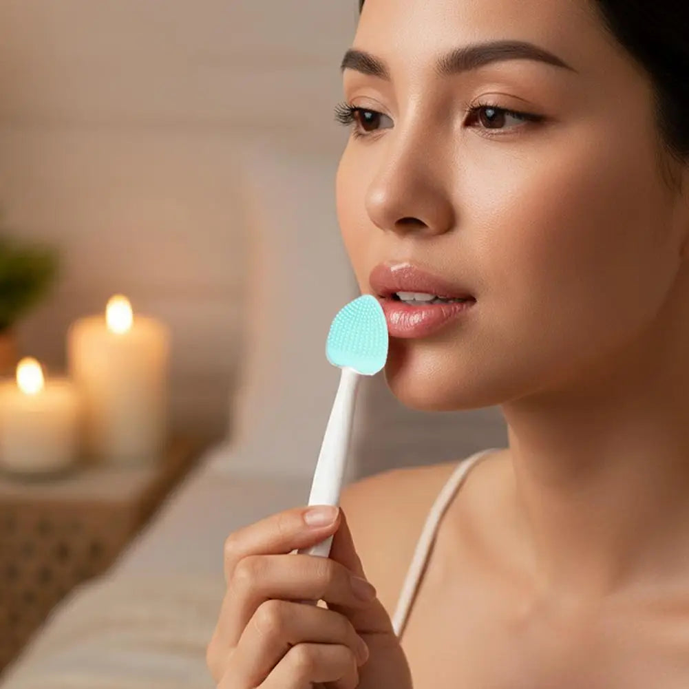 Double-Sided Silicone Face & Lip Exfoliator Scrub Brush Facial Exfoliating Brush Oasis Select